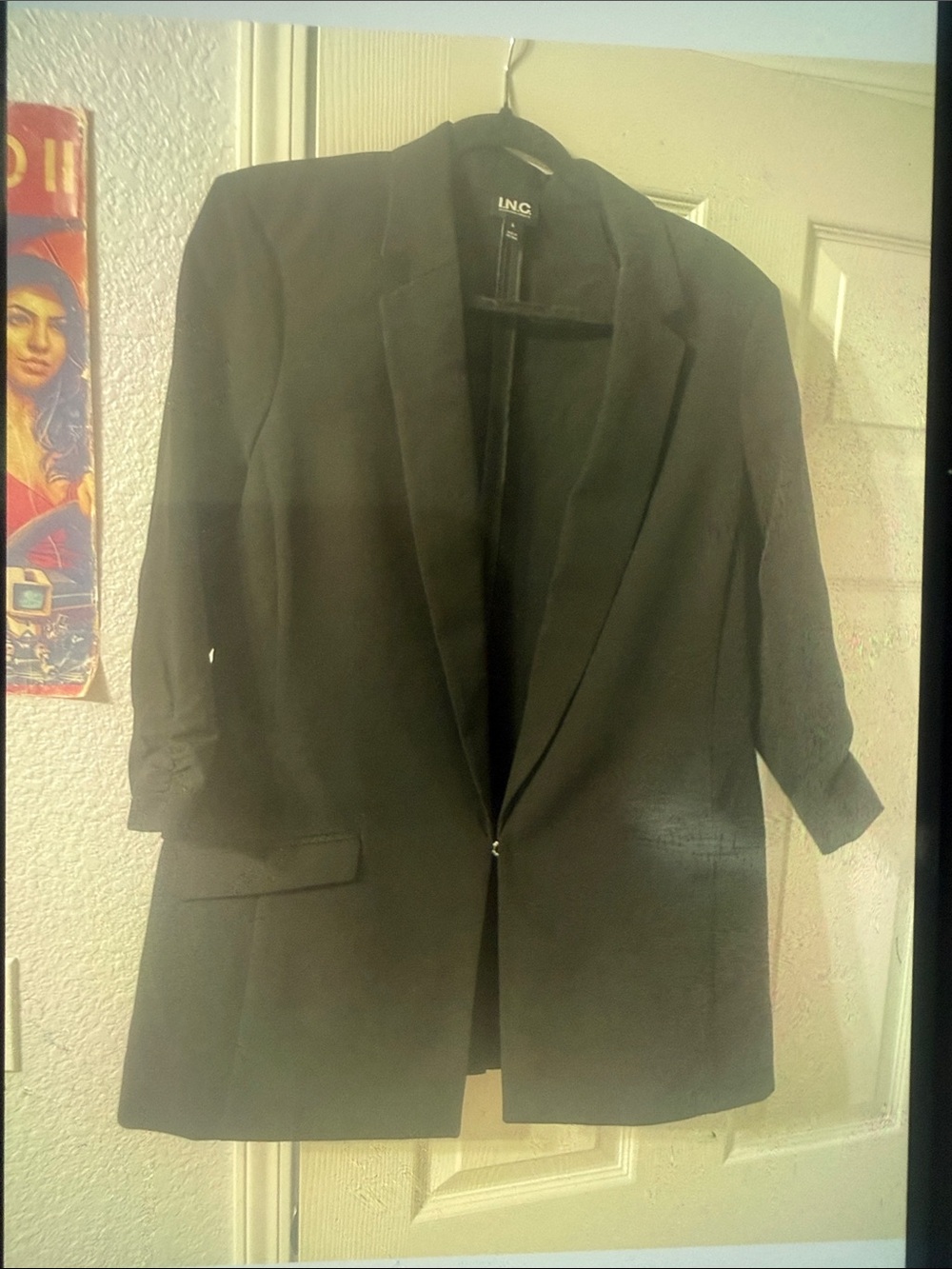 INC International Concepts Black Longline Women's Blazer